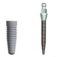 Diagram of a standard implant and a mini implant, which are available from Pasadena dentist Dr. Arash Azarbal.