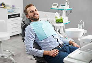 man in dental chair